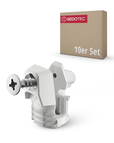 Gedotec Rückwand-Verbinder für Holz-Stärke ab 15 mm Möbelverbinder Ixconnect RPC S 15/25 | Korpus-Verbinder zum Einstecken in die Nut | Länge: 20 mm | 10 Stück - Schrankverbinder Kunststoff weiß von Gedotec