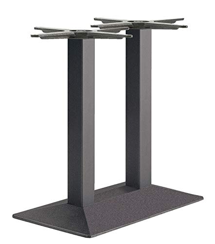 Gedotec Säulen-Tischgestell schwarz Tischfuß eckig Möbelfuß höhen-verstellbar Tischbein Vintage - ZES 705 | Höhe 705 mm | Tisch-Gestell mit verstellbaren Bodengleiter | 1 Stück - Füße für Esstische von Gedotec
