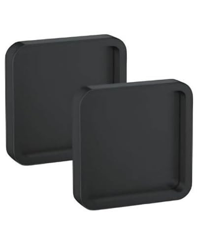 Gedotec Schiebetür Griff Muschelgriff zum kleben | NINA | 1 Stück Griffmuschel selbstklebend für Glastür - Schwarz matt | Griffschale eckig 58x58 mm | Schiebetürbeschlag Möbelgriff Griffmulde von Gedotec