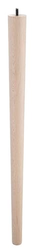 Gedotec Schrankfüße Tischbeine Holz | Woody | Höhe 690 mm schrägstellbar | 1 Stück Tischbein - Füße für Möbel | Möbelbeine Buche aus Holz mit schwarzer Platte | Schreibtischbeine - Füße für Kommoden von Gedotec