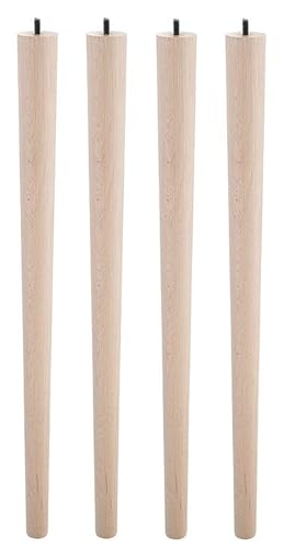 Gedotec Schrankfüße Tischbeine Holz | Woody | Höhe 690 mm schrägstellbar | 4 Stück Tischbein - Füße für Möbel | Möbelbeine Buche aus Holz mit schwarzer Platte | Schreibtischbeine - Füße für Kommoden von Gedotec