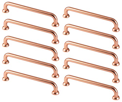 Gedotec Schrankgriff Küche Bogengriff Vintage 128 mm Möbelgriff Antik für Möbel & Kommoden - Megan | Schubladengriff Kupfer im Landhausstil | 10 Stück - Küchengriff verkupfert poliert mit Schrauben von Gedotec