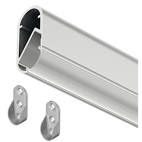 Gedotec Schrankrohr 2500 mm Kleiderstange OVAL mit Streuscheibe für LED-Streifen Beleuchtung | Schrankstange Aluminium silber matt | Möbelrohr 30 x 15 mm | 1 Stück - Lichtschiene Alu Kleider-Schrank Gedotec Schrankrohr 2500 mm Kleiderstange OVAL mit Streuscheibe für LED-Streifen Beleuchtung | Schrankstange Aluminium silber matt | Möbelrohr 30 x 15 mm | 1 Stück - Lichtschiene Alu Kleider-Schrank von Gedotec