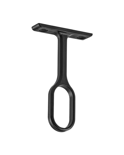Gedotec Schrankrohrlager Mittelträger-Halterung für Kleiderstange OVAL - TUBES | Metall schwarz matt | Schrankrohrhalter für Ovalstange 30 x 15 mm | 1 Stück - Stangen-Halterung Garderobenstange von Gedotec