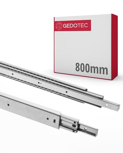 Gedotec Schubladen Auszugsschienen mit Kugelführung VOLLAUSZUG | STRONG | 1 Paar - Schubladenschienen aus Stahl Rollenauszug - Teleskopschienen 800 mm | Schienensystem Verzinkt | Tragkraft 100 kg Gedotec Schubladen Auszugsschienen mit Kugelführung VOLLAUSZUG | STRONG | 1 Paar - Schubladenschienen aus Stahl Rollenauszug - Teleskopschienen 800 mm | Schienensystem Verzinkt | Tragkraft 100 kg von Gedotec