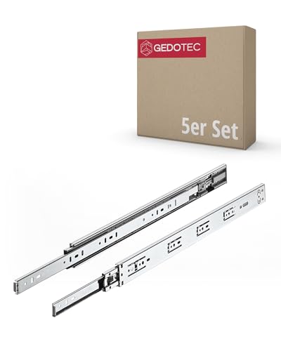 Gedotec Schubladenschiene | 5 Paar | Matrix Runner | BB S30 | Vollauszug | 45/450 mm | Stahl verzinkt | mit Dämpfung | 30 kg | Schubladenauszug | Auszugsschienen | Schubladen Schienensystem Gedotec Schubladenschiene | 5 Paar | Matrix Runner | BB S30 | Vollauszug | 45/450 mm | Stahl verzinkt | mit Dämpfung | 30 kg | Schubladenauszug | Auszugsschienen | Schubladen Schienensystem von Gedotec