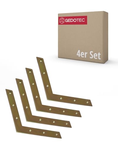 Gedotec Schwerlast Eckverbinder Metall 90° | 4 Stk Winkeleisen 250x250x2,5 mm | flache Winkel zum Verbinden und Verstärken | Möbelwinkel Bauwinkel flach Metall Winkel Metallwinkel 90 Grad Winkel Gedotec Schwerlast Eckverbinder Metall 90° | 4 Stk Winkeleisen 250x250x2,5 mm | flache Winkel zum Verbinden und Verstärken | Möbelwinkel Bauwinkel flach Metall Winkel Metallwinkel 90 Grad Winkel von Gedotec