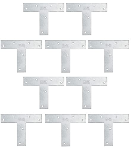 Gedotec Schwerlast T-Eckverbinder Metall | 10 Stk Winkeleisen 140x110x30 mm | T-Typ Winkel zum Verbinden dreier Elemente | Möbelwinkel Bauwinkel flach Winkel Metallwinkel 90 Grad Winkel Metall von Gedotec