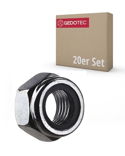 Gedotec Sicherungsmutter DIN 985 | M24 | 20 Stück | verzinkter Stahl, selbstsichernd | Sechskantmuttern, niedrige Form mit Polyamideinlage | Stoppmuttern, Kontermutter, Schraubenmutter von Gedotec