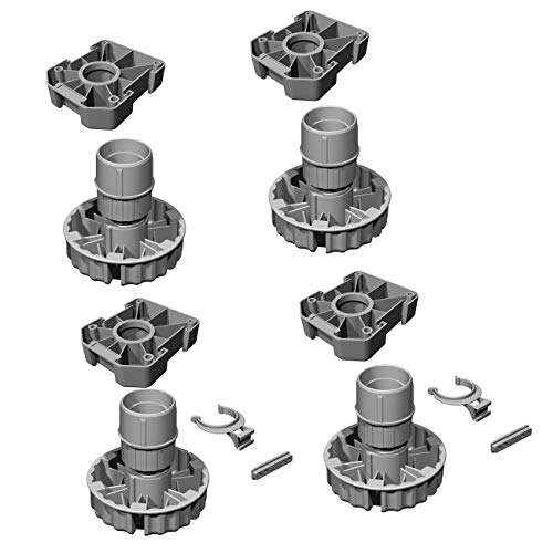 Gedotec Sockel-Verstellfüße höhen-verstellbar Möbelfüße aus Kunststoff schwarz | Schrankfuß mit Höhe 80 mm | Komplett-Set | Stellfuß mit 500 kg Tragkraft | 20 Stück - Füße für Küchen-Unterschränke von Gedotec