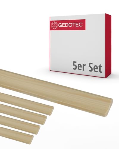 Gedotec Sockelleiste - Holzbretter zum bauen Hohlkehlleisten aus Holz 100 cm | 5 Stück 14 x 14 mm | BASIC | vielseitiger Kantenschutz und Holz zum Basteln von verschiedenen Objekten | Holzleisten von Gedotec