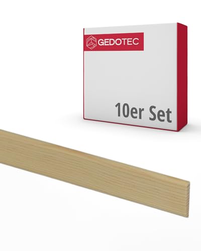 Gedotec Sockelleiste - Holzbretter zum bauen Tapetenleiste aus Nadel-Holz 100 cm | 10 Stück 4 x 23 mm | BASIC | vielseitige Zierleiste und Holz zum Basteln von verschiedenen Objekten | Holzleisten von Gedotec