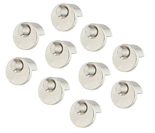 Gedotec Spiegel-Halter Wand-Montage Spiegelaufhängung rund Spiegel-Halterung zum Schrauben - H10698 | Stahl vernickelt | Befestigung mit Ø 11 mm | 20 Stück - Möbel-Aufhänger für Wandspiegel von Gedotec