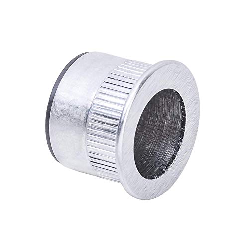 GedoTec Stirnziehgriff Messing Muschelgriff Schiebetür Möbelgriff für Zimmertüren & Holz-Türen - MT05 | Chrom matt | Schiebetürgriff Ø 29 mm | Griff zum Einlassen | 1 Stück - Design Einlassgriff rund von Gedotec