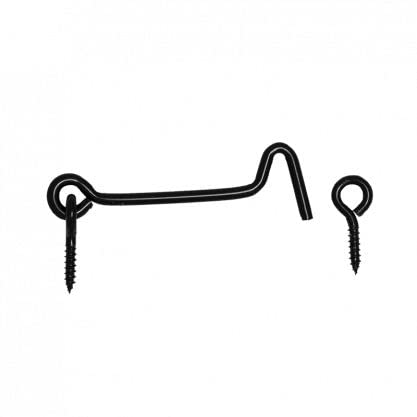 Gedotec Sturmhaken mit Öse zum eindrehen | 4 Stück Sturmhaken klein 80 mm | Tür Haken Schloss - schwarz beschichtet | Fensterhaken mit Haken Öse Kabinenhaken Reisetürverriegelung für Camper Wohnwagen Gedotec Sturmhaken mit Öse zum eindrehen | 4 Stück Sturmhaken klein 80 mm | Tür Haken Schloss - schwarz beschichtet | Fensterhaken mit Haken Öse Kabinenhaken Reisetürverriegelung für Camper Wohnwagen von Gedotec