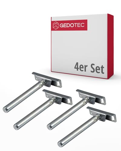 Gedotec Tablarträger Regal-Halterung verstellbar | 4 Stück Regalhalterung unsichtbar | NOVA PRO | Regal-Bodenträger aus Eisen verzinkt - Regalträger | Fachboden-Träger für Wand-Montage von Gedotec