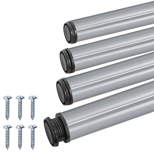 Gedotec Tischbeine Edelstahl Optik Eco D 60 mm [EXTREM STABIL] 4 Stück Tischfüße I Tischbeine Höhenverstellbar Höhe 710 mm + 30 mm inkl. Befestigungsmaterial I Tischbeine Metall I Table Legs von Gedotec