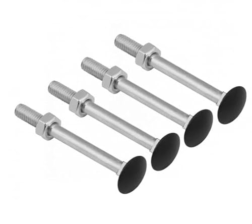 Gedotec Torbandschraube mit Mutter und Unterlegscheibe | 6,0 x 60 mm, 4 Stück mit schwarzem Kopf | Schlossschraube zum Verbinden dekorativer Scharniere - Winkel | Gewindeschraube - Universalschraube von Gedotec