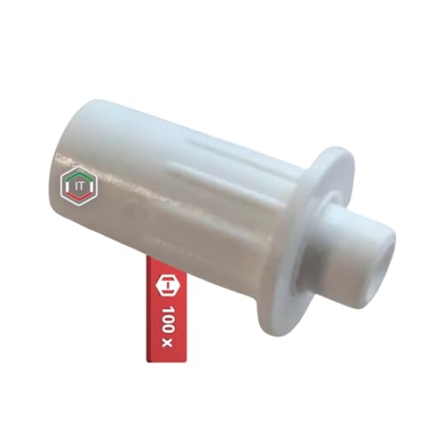 Gedotec Türdämpfer aus Kunststoff | Einbohrdämpfer Ø 5 mm | 100 Stück Weiß | Dämpfer für Türen einbohren | Türdämpfer gegen knallende Türen | Anschlagpuffer SAMMY-GO | Softclose Nachrüsten Möbeltüren von Gedotec