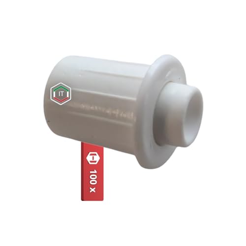 Gedotec Türdämpfer aus Kunststoff | Einbohrdämpfer Ø 8 mm | 100 Stück Weiß | Dämpfer für Türen einbohren | Türdämpfer gegen knallende Türen | Anschlagpuffer SAMMY-GO | Softclose Nachrüsten Möbeltüren von Gedotec