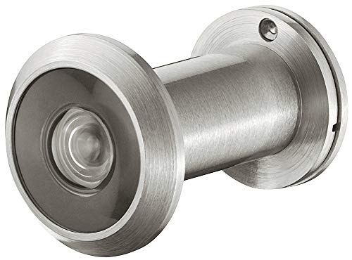 Gedotec Türspion Abdeckung Messing PVD vernickelt Sicherheit Tür-Guckloch mit Weitwinkel 200° Sichtschutz | Echt-Glaslinse | Bohrloch Ø 14 mm für Türstärke 35-53 mm | 1 Stück - Türgucker für Haustüren von Gedotec
