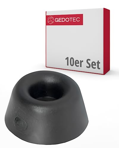 Gedotec Türstopper - Gummi | 10 Stück Premium Tür Stopper Schwarz | Gummipuffer 20 x 10 mm zum Schrauben oder Kleben | Türstopper klein für Zimmertüren | Wand-Türpuffer Türstopper Boden von Gedotec