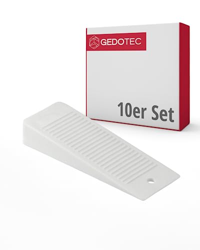 Gedotec Türstopper Keil - Weiß | 10 Stück Robuster und langlebiger Keil aus Kunststoff | Tür Feststeller | Türstopper klein für alle Türen | Fensterstopper Gummikeil Stopper von Gedotec