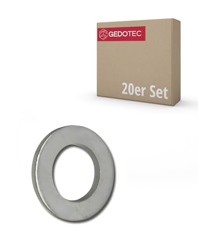 Gedotec Unterlegscheibe aus Stahl verzinkt | 20 Stück Beilagscheiben rund | M10 | nach DIN134 gefertigt | schmale Ausführung - Scheibe ohne Fase | Karosseriescheiben | Beilagscheiben-Sortiment Gedotec Unterlegscheibe aus Stahl verzinkt | 20 Stück Beilagscheiben rund | M10 | nach DIN134 gefertigt | schmale Ausführung - Scheibe ohne Fase | Karosseriescheiben | Beilagscheiben-Sortiment von Gedotec