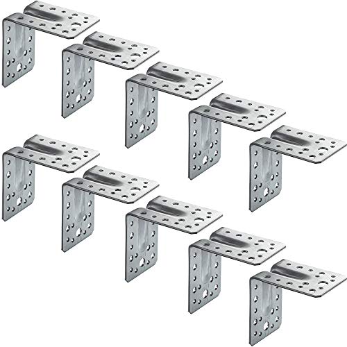 Gedotec Winkelverbinder Metall-Winkel Holz-Verbinder mit Rippe | 90 x 90 x 65 mm | Schwerlast-Winkel Eisen massiv | Stahl verzinkt | CE und ETA Zulassung | 50 Stück - Stahlwinkel Schwerlast mit Steg von Gedotec