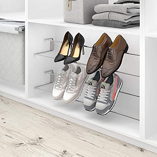 Gedotec ausziehbarer Schuhhalter - Schuhständer 45-63 cm | TIM | geräumige Schuhaufbewahrung mit 2 Etagen für Schlafzimmer-Garderobe | Farbe: Chrom | Stahl verchromt | platzsparend - schmal von Gedotec