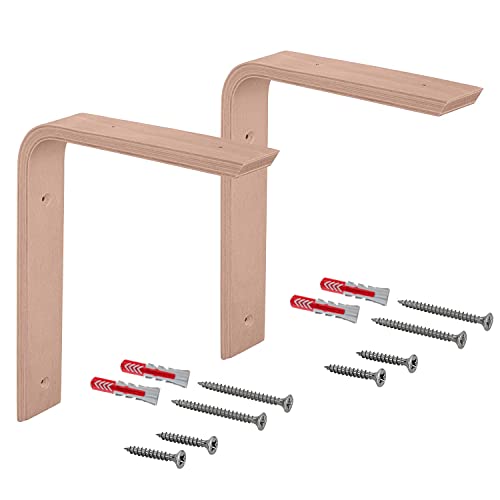 Gedotec Holzkonsole Wand-Winkel | 2 Stück - Regalwinkel aus Buche | 250 x 200 mm | COUNTRY | Regal-Halter aus massivem Naturholz | Träger in L-Form | Konsolen geeignet für Bücherregale Gedotec Holzkonsole Wand-Winkel | 2 Stück - Regalwinkel aus Buche | 250 x 200 mm | COUNTRY | Regal-Halter aus massivem Naturholz | Träger in L-Form | Konsolen geeignet für Bücherregale von Gedotec