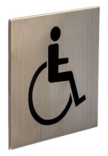 Gedotec selbstklebende Türschilder Edelstahl Toiletten-Schild eckig - Rollstuhlfahrer FI10009 | WC-Symbol für Zimmertür | Edelstahl matt gebürstet | 75 x 75 mm | 1 Stück - Design Tür-Schild zum Kleben Gedotec selbstklebende Türschilder Edelstahl Toiletten-Schild eckig - Rollstuhlfahrer FI10009 | WC-Symbol für Zimmertür | Edelstahl matt gebürstet | 75 x 75 mm | 1 Stück - Design Tür-Schild zum Kleben von Gedotec