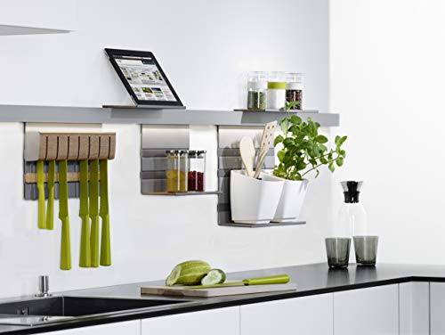 Gedotec LINERO MosaiQ Starterset MINI Küchenreling Wand-Montage - Relingsystem titan-grau - Reling-Set mit 600mm Profilleiste - MADE IN GERMANY - 1Set Küchenleiste mit Papierrollenhalter & Doppelhaken Gedotec LINERO MosaiQ Starterset MINI Küchenreling Wand-Montage - Relingsystem titan-grau - Reling-Set mit 600mm Profilleiste - MADE IN GERMANY - 1Set Küchenleiste mit Papierrollenhalter & Doppelhaken von Gedotec
