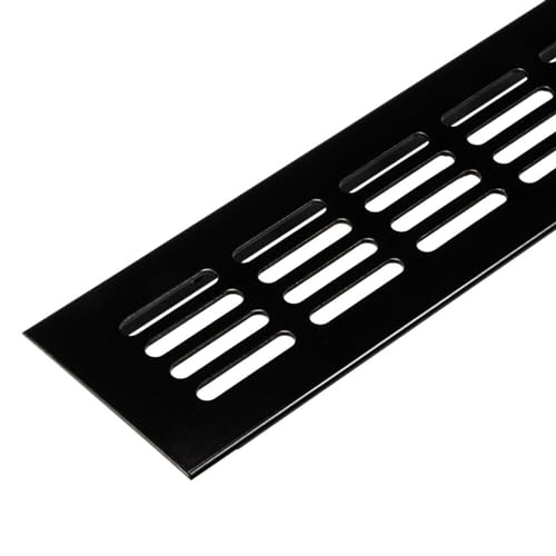 Gedotec Lüftungsgitter eckig aus Aluminium | 1 Stück Abluft-Gitter Schwarz matt 300 x 60 mm | Tür-Gitter Alu für Innen und Außen | Belüftungsgitter eckig zum Verschrauben | Abluftgitter von Gedotec