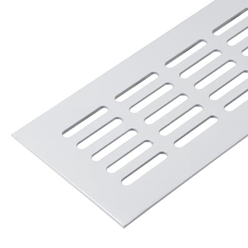 Gedotec Lüftungsgitter eckig aus Aluminium | 1 Stück Abluft-Gitter Weiß matt 300 x 80 mm | Tür-Gitter Alu für Innen und Außen | Belüftungsgitter eckig zum Verschrauben | Abluftgitter von Gedotec