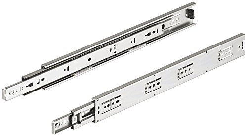 Schubladenschiene Vollauszug ACCURIDE 3832 Teleskopauszug 450 mm | Tragkraft bis 45 kg | Teleskopschiene mit Rastung in geschlossener Position | Stahl verzinkt | 1 Paar - Auszüge für Holz-Schubkästen von Gedotec