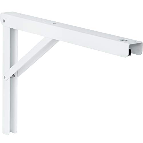 Gedotec Klappkonsole 1 Stück - Klappkonsole 300 mm - Stahl Weiss Beschichtet - Rostfrei & Säurebeständig - PROFI LINE Klappwinkel mit Wandmontage - Klappkonsole - Klappbare Tisch & Sitzbank Konsolen von Gedotec