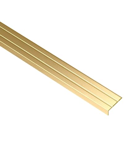 Gedotec Treppen-Kantenprofil selbstklebend | 1 Stück Stufen-Kantenprofil Aluminium messing | 1000 mm | Bodenprofil ungelocht zum Kleben | Winkel-Schutzprofil 25 x 8 mm | Alu-Winkelprofil mit Rille Gedotec Treppen-Kantenprofil selbstklebend | 1 Stück Stufen-Kantenprofil Aluminium messing | 1000 mm | Bodenprofil ungelocht zum Kleben | Winkel-Schutzprofil 25 x 8 mm | Alu-Winkelprofil mit Rille von Gedotec