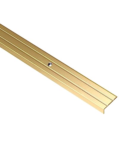 Gedotec Treppen-Profil Alu Stufen-Kantenprofil Aluminium Winkelprofil messing | 1000 mm | Bodenprofil gelocht zum Schrauben | Winkel-Schutzprofil 25 x 20 mm | 1 Stück - Treppen-Winkelprofil mit Rillen Gedotec Treppen-Profil Alu Stufen-Kantenprofil Aluminium Winkelprofil messing | 1000 mm | Bodenprofil gelocht zum Schrauben | Winkel-Schutzprofil 25 x 20 mm | 1 Stück - Treppen-Winkelprofil mit Rillen von Gedotec