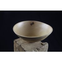 Gedrechselte Holzschale | Ahornholz Schale Mit Nussbaum Einzigartige Geschenk Frau Aus Holz von Geduldspielmann