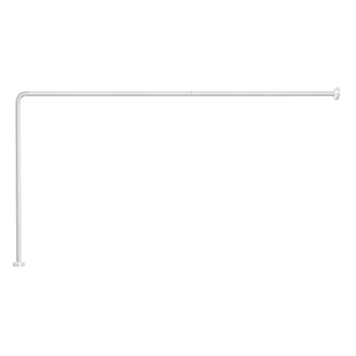 GEDY Eck-Duschvorhang, weiß, Maße: 80 x 170 cm, Rohrlängen sind kürzbar, geeignet für Vorhänge mit einer Breite von 180 cm bis 240 cm, Duschstange aus Stahl, Design R&S Gedy, 2 Jahre Garantie von Gedy