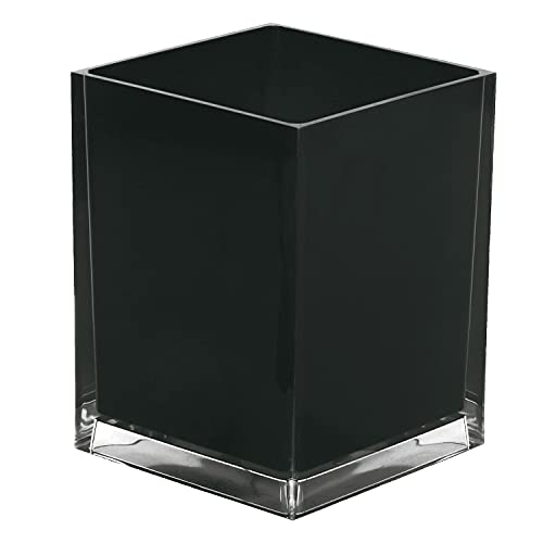 Gedy Auckland, handgefertigter Badkorb, Papierkorb aus transparentem Harz und hochwertiger schwarzer Oberfläche, Maße 23,7 x 18 x 18 cm und Gewicht 1,491 kg, 2 Jahre Garantie, Design: R&S, Schwarz, Einzigartig von Gedy