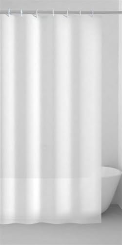 Gedy | Feuerfester Duschvorhang aus Polyester, weiß, Maße: 200 x 180 x 0,1 cm und Gewicht 0,365 kg von Gedy