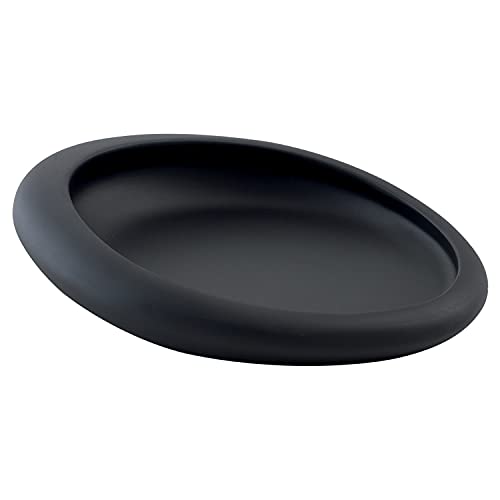 Gedy G-Iside Dish Black Bathroom, Maße und Produktgewicht: 2,9 x 15,2 x 11,5 cm & 0,15 kg, massiver Seifenhalter aus Harz und Sand, Design R & D, 2 Jahre Garantie, Einheitsgröße von Gedy