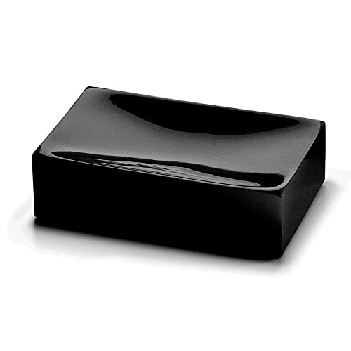 Gedy Sofia SOAP Box, Harzsand, Mattschwarz, 11x7x2,9cm von Gedy