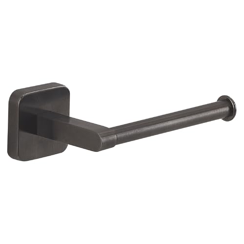 Gedy Tonga Toilettenpapierhalter für Badezimmer, Gun Metall, Edelstahl, selbstklebend, ohne Bohrer, 14,3 x 6,9 x 4,7 cm von Gedy