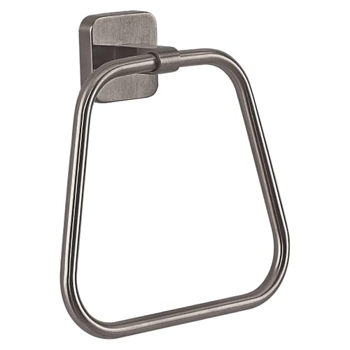 Gedy Tonga Handtuchhalter, Wandhandtuchhalter, Handtuchring, Handtuchring, Handtuchhalter ohne Bohren, Gun Metall, Edelstahl, 17 x 4,6 x 16 cm von Gedy