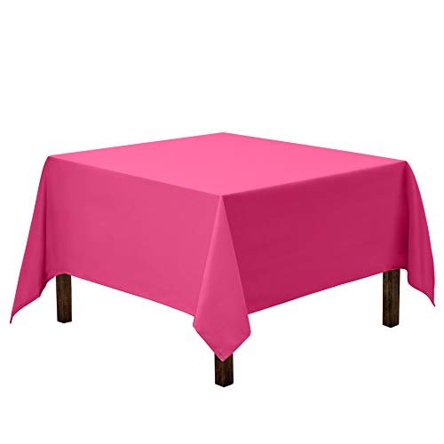 Gee Di Moda Quadratische Tischdecke – 132 x cm Fuchsia quadratische für oder runde Tische aus waschbarem Polyester ideal Buffet-Tische, Partys, Urlaub, Abendessen, Hochzeit und mehr von Gee Di Moda