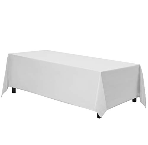 Gee Di Moda Rechteckige Tischdecke – 228 x 396 cm – weiß rechteckige Tischdecke für 8 Fuß Tisch aus waschbarem Polyester – ideal für Buffet-Tische, Partys, Urlaub Abendessen, Hochzeit und mehr von Gee Di Moda