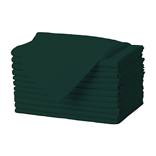 Gee Di Moda Stoffservietten, 43,2 x 43,2 cm, Jägergrün, Set mit 12 weichen und saugfähigen, waschbaren Stoffservietten mit gesäumten Kanten, für Hotel, Restaurant, Urlaubspartys und Hochzeiten von Gee Di Moda